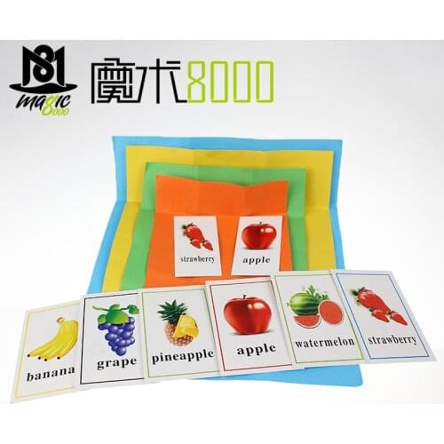 Fruit Magic Prediction Cards Multicolor Paper Bag Tricks Props