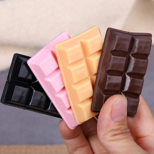 Artificial Decorations Foods Pvc Simulated Colorful Square Chocolate Block Model Imitation Snack Toys 4pc/lot