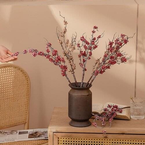 Fake Flower Eye-catching Anti-fade Faux Silk Flower Artificial Flowers Branch Decoration for Home