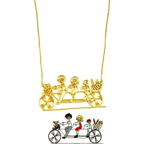 Custom Necklace with Drawing Artist Childrens Painting Picture any Graffiti Pattern Kids Personalized Birthday Gift NL2697