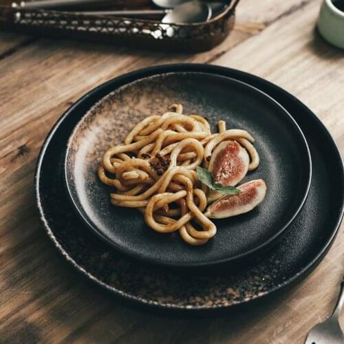 Ceramic High Side Disc Steak Plate Pasta Plate Cake Plate Western Food Plate Cutlery Tray Restaurant Commercial