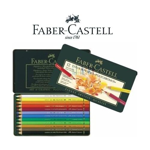 Lapis Cor Faber Castell Polychromos 012 Cores 110012, permanent mines of 3,8 mm diameter, very resistant and exceptionally soft
