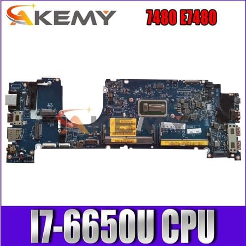 Brand NEW I7-6650U For DELL Latitude 7480 E7480 Laptop Motherboard CAZ20 LA-E131P CN-0N480V N480V N4WX7 Mainboard 100%Tested
