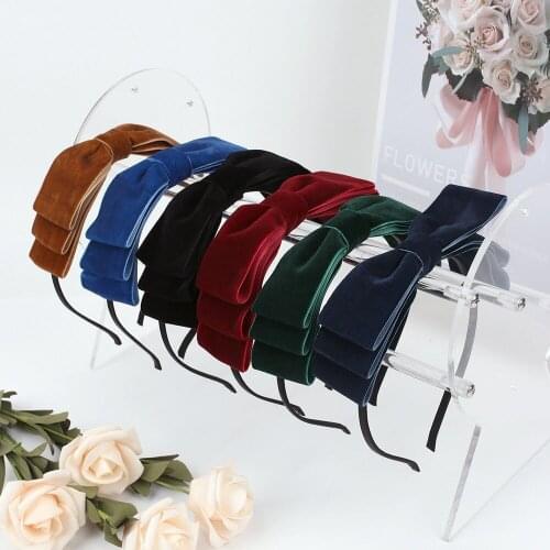 Cute Bowknot Hairbands New Solid Colors Sweet Hairband Women Hair Hoop Hair Accessories Fashion Lovely Headwear