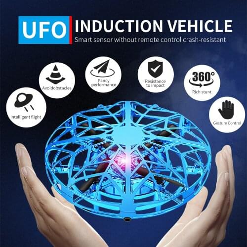 ZK30 UFO Induction Gesture Quadrocopter Mini Axis Drone Floating Rotating Flying Saucer Suspended ChildrenToy Kids Gift