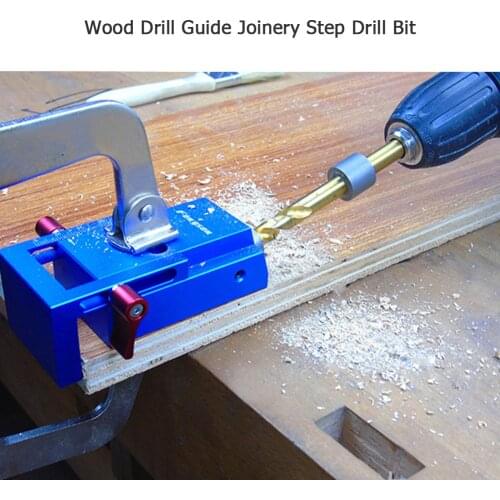 Multi-functional Durable Woodworking Oblique Hole Jig Kit Practical Classic Texture Wood Drill Guide Joinery Step Drill Bit