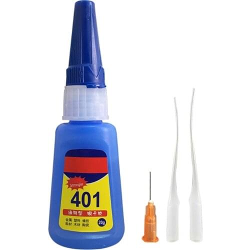 Reusable 401 Super Glue Strong Adhesive Multi-Function Glues Paste Adhesive Suitable for Glass Wooden Jewelery Shoes 20g