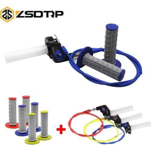 ZSDTRP 22mm Motorcycle Parts Visual Throttle Grips + Throttle Cable + Hand Grips For Motorcycle Pit Dirt Bike Motocross ATV