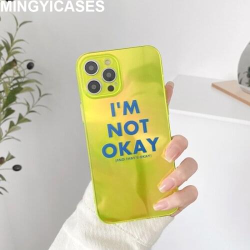 Soft TPU Silicon Fluorescent Color Phone Cases for Iphone 12 Xr Xs Max 7 8 Plus 11 Pro Max 12 Mini X Simple Letters Clear Cover