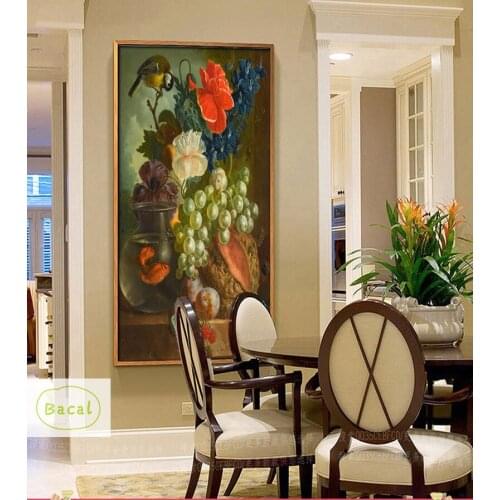 Bacal Custom Oil painting Wall Paper Papers Home Decor 3d Wallpapers for Living Room Flower Fruit Wallpaper Mural 5D Walls Mural