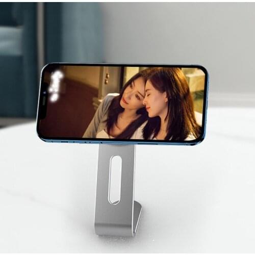 For iPhone 12 12 Pro Max Mini Desktop Magnetic Phone Holder Stand Aluminium Alloy Portable Desk Holder For iPhone 12 Bracket