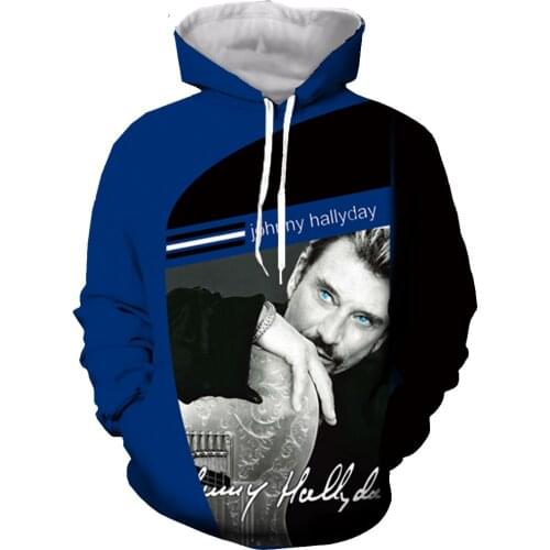 New Arrive Popular Johnny Hallyday Men Women 3D Printing Gothic Fashion T Shirt /hoodies/ sweatshirts/vest/ Summer Tops