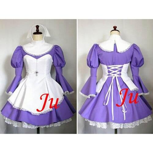 Sexy Sissy Maid Cotton Lockable Dress Uniform Cosplay Costume Tailor-made[CK678]