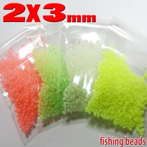 Oval soft fishing beads 4 colors size:2mm*3mm quantity:1000pcs/lot hole diameter:0.8mm