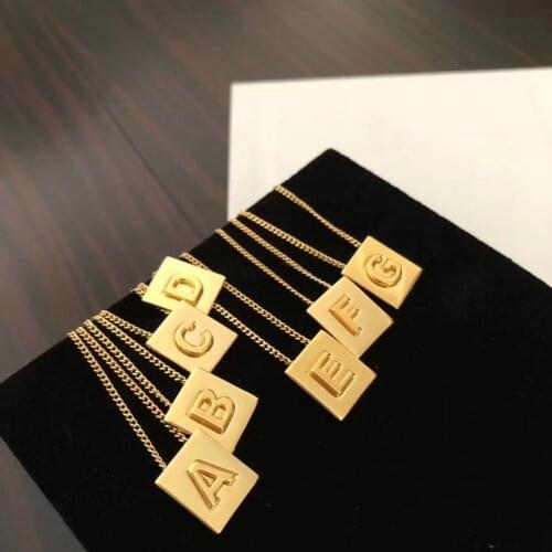 High Quality Letter Steel Titanium Necklace Color-invariant Hip-hop Personality Woman Man Couple Surname Ornaments Gift Necklace