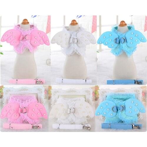 Pet Harness Leashes Angel Wing Princess Cute Adjustable Leashes For Small Medium Large Dogs Puppy Pearl Accessories