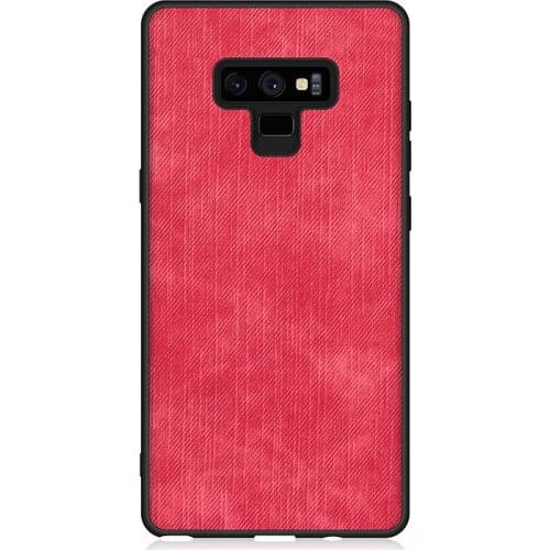 For Samsung Galaxy Note 8 Note 9 Back Cover Business Splicing Color Denim Cover Fabric Shockproof Canvas And Cowhide Phone Case