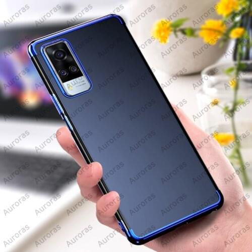 Auroras For VIVO Y31 Case Luxury Plating Cover Soft Transparent Plating For vivo Y51 Cover Clear Case