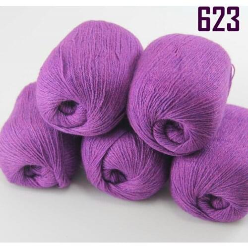 Sale New 5 X50g Balls High Quality 100% pure cashmere luxury warm soft hand knitting Yarn 233-623-5 DarkVoilet