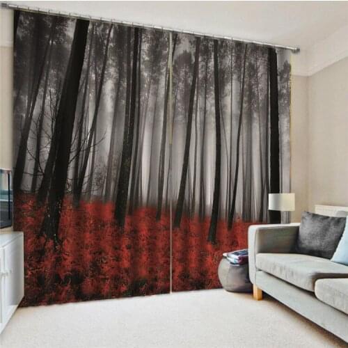 Luxury valances Dream Forest 3D Window Curtains For Living Room Office Bedroom Custom size Cortina Rideaux Cushion cover