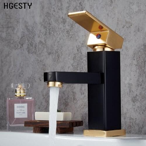 Luxury Bathroom Basin Faucet 6 Color Space Aluminum Vessel Sink Tap Single Handle Square Cold Hot Water Mixer Tap Deck Mounted