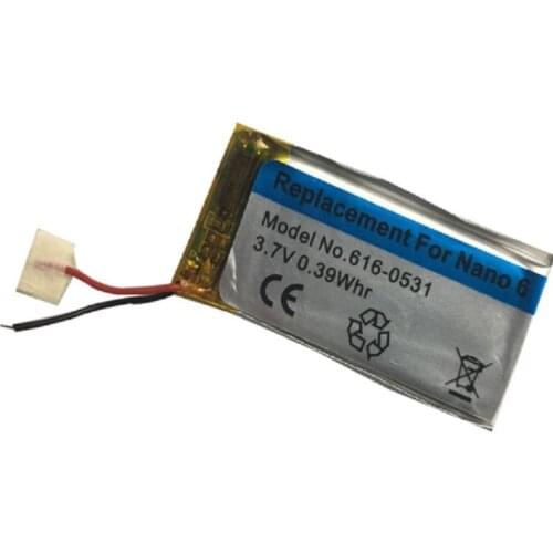 3.7V Li-ion Battery Replacement 330mAh for iPod Nano 6 6th Gen 8GB 16GB with Free Tools