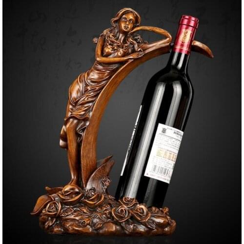 European beauty wine rack display a creative personality luxury wine cabinet wine rack decoration resin crafts