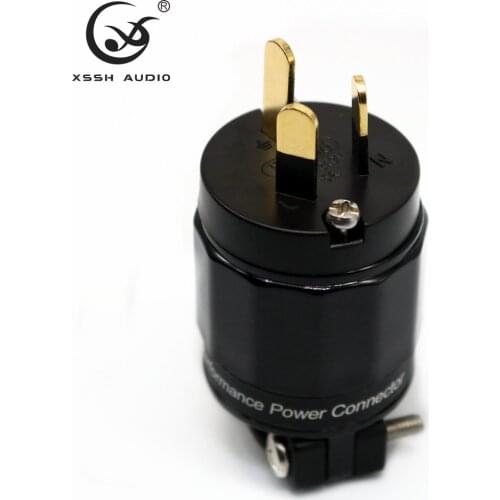 YIVO XSSH Audio FI-11M-N1 FI-11-N1(G) 15A 125V pure copper plated gold AC AU US 3 PINS male IEC female NEMA Power Connector plug