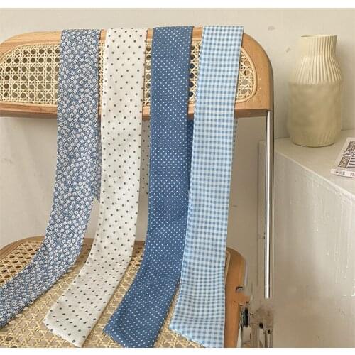 Ocean Sweet Girl Womens Hair Scarf Bandanas Lady Hair Ribbon Bag Skinny Scarves Design Wrist Towel Foulard Headband for Ladies