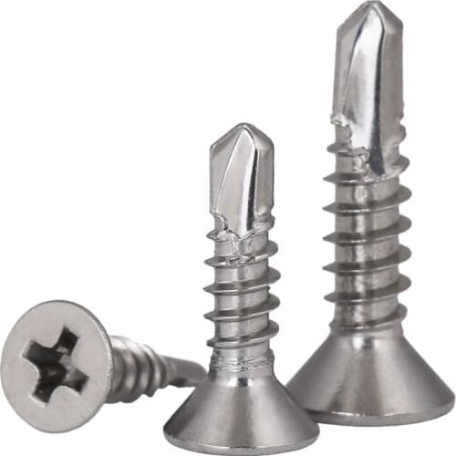 10-80pcs M4.2 M4.8 DIN7504P 304 stainless steel Large Flat Head Self Tapping Screws Drilling Tail Screw