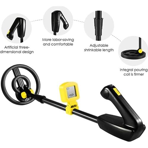 7.4 Inch Waterproof Gold Detector Lightweight Search Coil (35"-45") Adjustable Metal Detector