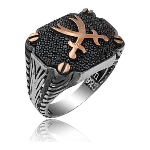925 Silver Ottoman Traditional Islamic Rings Kayi Rings for Men