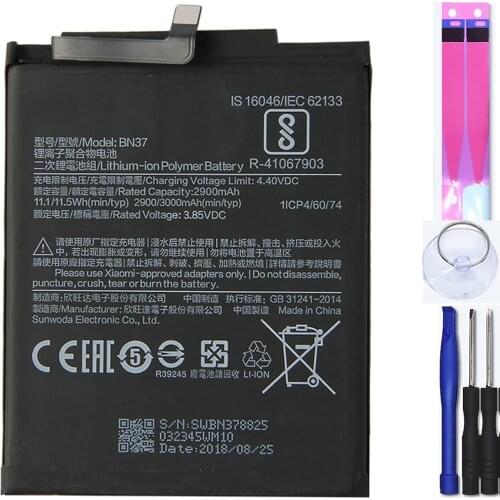 Battery for Xiaomi Redmi 6, Redmi 6A, Mpn Original: Bn37