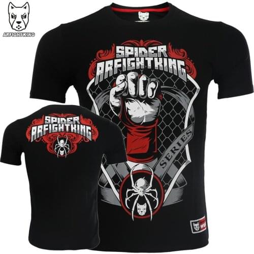 ARFIGHTKING Short-sleeved MMA Fight Thai Boxing Free combat Sport Jiu-jitsu T-shirt Mixed Martial Arts training fitness man
