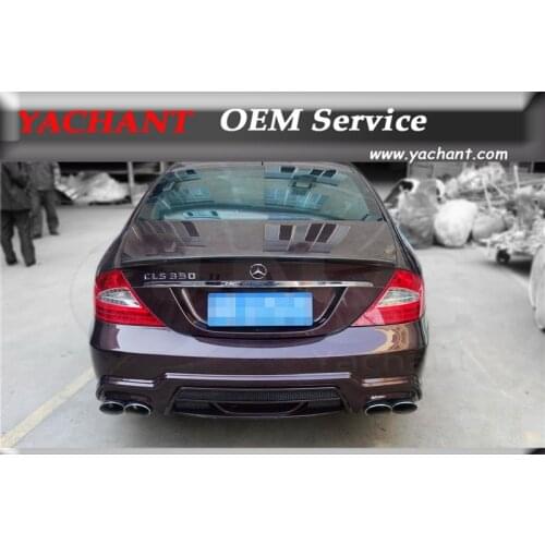 Car-Styling FRP Fiber Glass Bodykit Rear Bumper Fit For 2005-2010 MB W219 CLS Sedan WA Style Rear Bumper Muffler Tips