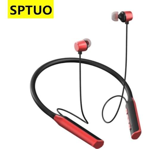SPTUO Bluetooth Earphone Sports Neckband Magnetic Wireless Gaming Headset Stereo Earbuds Metal Earphones With Mic For Phone