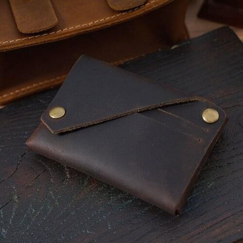 Genuine Leather Card Wallet Vintage Designer Handmade Credit Card Holder Cow Leather Minimalist Wallet for Cards
