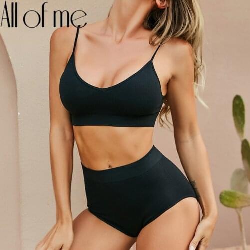 Bra Set Women Tops Underwear Seamless Bras + High Waist Panties Female Lingerie Sexy Brassiere Intimates for Girls Tank Top Cami