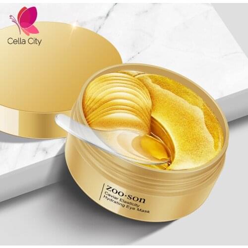 Cellacity Caviar Moisturizing Gold Women Eye Mask Care 60Pcs Anti Aging Dark Circles Eye Bag Remove Eye Mask Skin Care Wholesale