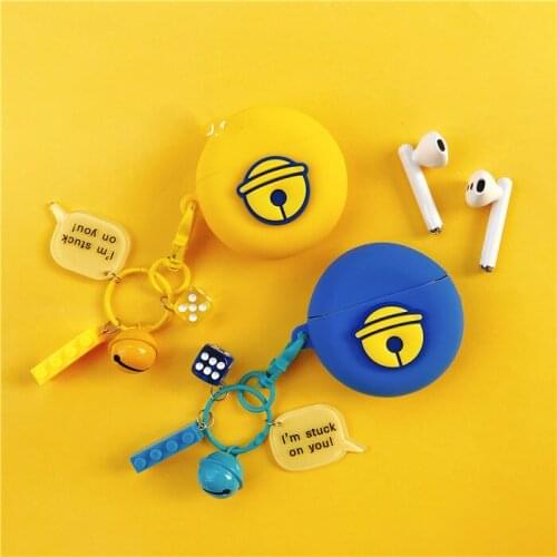 Earphone Cases for Huawei FreeBuds 3 Case 3D Cartoon Silicone Anti-slip Protective Case with Keychain FreeBuds 3 Accessories