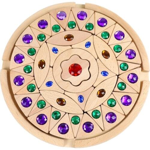 Wooden Gem Blocks Rainbow Stacking Toys Bricks Blocks Montessori Educational Toys for Children Kids Creative Game Jenga Blocks