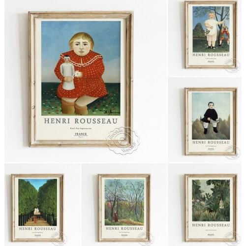 Henri Rousseau Child With A Puppet Poster, The Girl With A Doll Portrait Canvas Painting, The Equatorial Jungle Landscape Decor