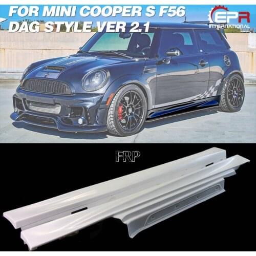 For F56 Mini Cooper S DAG Style Ver 2.1 FRP Fiber Glass Side Skirt Fiberglass Door Step Cover Kit Drift Part Tuning Set