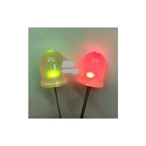 Bicolor Through Hole Non-polar 10mm LED Diode 2pins Red@Green color