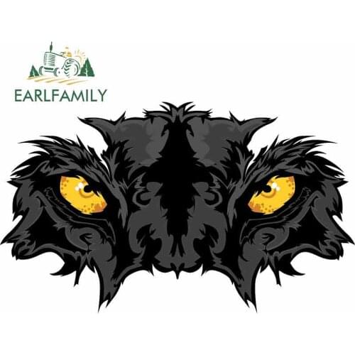 EARLFAMILY 13cm x 7.7cm for Panther Eyes Cartoon Car Stickers Helmet Motorcycle Sunscreen Vinyl JDM Bumper Trunk Truck Graphics