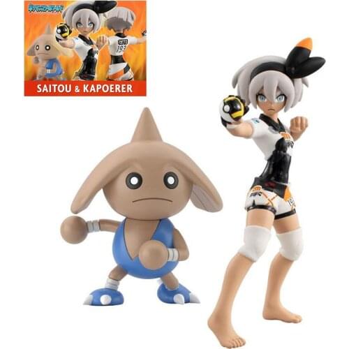 Bandai Original Pokemon Bea Hitmontop Gashapon Cartoon Anime Figures Kids Toys Action Figure PVC Collection Dolls Gifts Boxs Egg