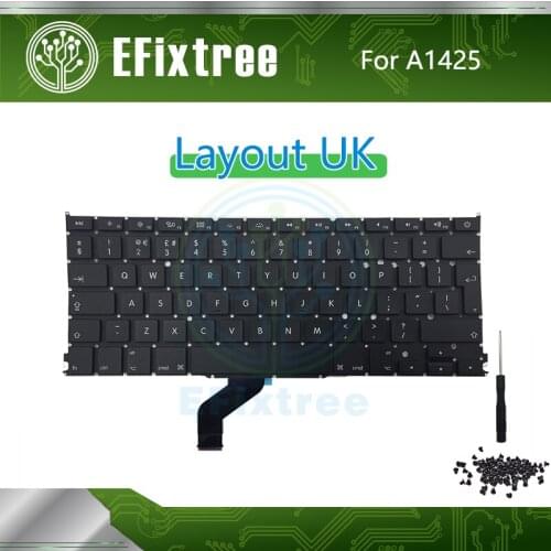 Laptop Keyboard For Macbook Pro Retina 13" A1425 UK English Keyboard Backlight Screw EMC 2557 EMC 2672 Late 2012 Early 2013