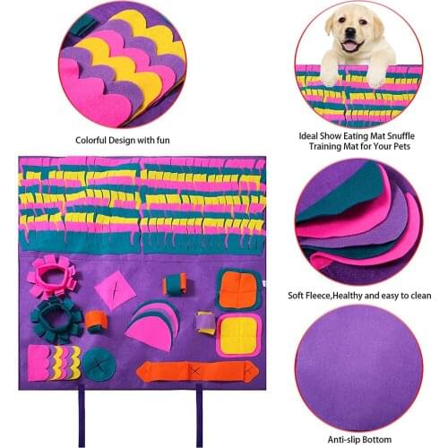 Pet Dog Sniffing Mat Find Food Training Blanket Play Toys Dog Mat For Relieve Stress Puzzle Sniffing Mat Pad