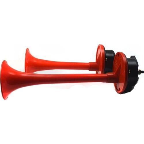 Red New generation of air horn universal Loud Dual Trumpet Air Horn 12V 115dB for Car Truck RV Train Boat Motorcycle