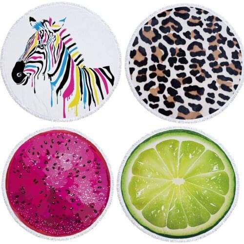 Fruit animal leaves Round beach towel Fringed beach towel luxury beach towel strandlaken Microfiber towel Towel beach Bath towel